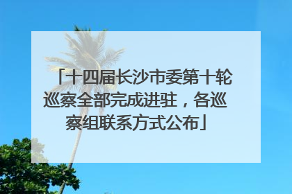 十四届长沙市委第十轮巡察全部完成进驻，各巡察组联系方式公布