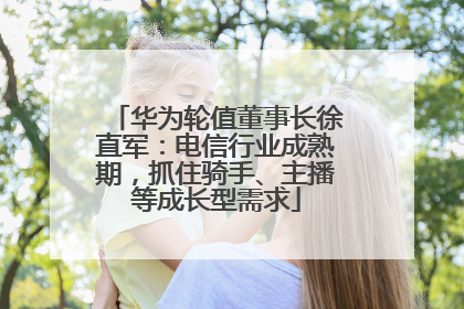 华为轮值董事长徐直军：电信行业成熟期，抓住骑手、主播等成长型需求