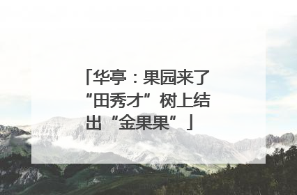 华亭：果园来了“田秀才”树上结出“金果果”