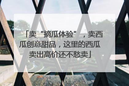 卖“摘瓜体验”，卖西瓜创意甜品，这里的西瓜卖出高价还不愁卖