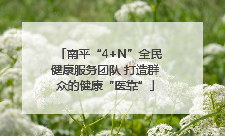 南平“4+N”全民健康服务团队 打造群众的健康“医靠”