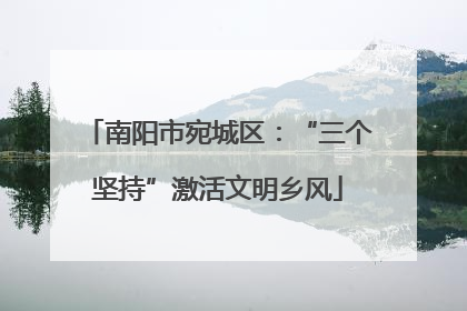 南阳市宛城区：“三个坚持”激活文明乡风