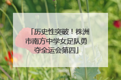 历史性突破！株洲市南方中学女足队勇夺全运会第四