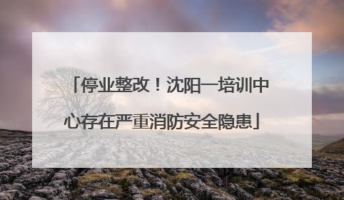 停业整改！沈阳一培训中心存在严重消防安全隐患