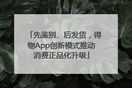 先鉴别、后发货，得物App创新模式推动消费正品化升级