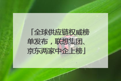 全球供应链权威榜单发布，联想集团、京东两家中企上榜