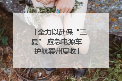 全力以赴保“三夏” 应急电源车护航襄州夏收