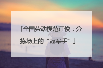 全国劳动模范汪俊：分拣场上的“冠军手”