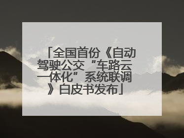 全国首份《自动驾驶公交“车路云一体化”系统联调》白皮书发布
