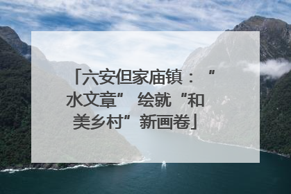 六安但家庙镇：“水文章” 绘就“和美乡村”新画卷