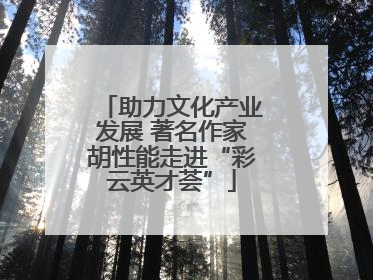 助力文化产业发展 著名作家胡性能走进“彩云英才荟”