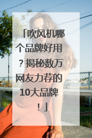 吹风机哪个品牌好用？揭秘数万网友力荐的10大品牌！