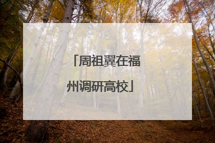 周祖翼在福州调研高校