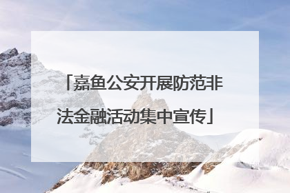 嘉鱼公安开展防范非法金融活动集中宣传