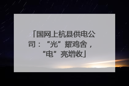 国网上杭县供电公司：“光”耀鸡舍，“电”亮增收