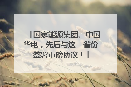 国家能源集团、中国华电，先后与这一省份签署重磅协议！