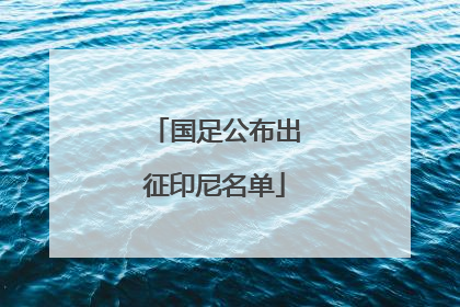 国足公布出征印尼名单