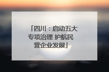 四川：启动五大专项治理 护航民营企业发展