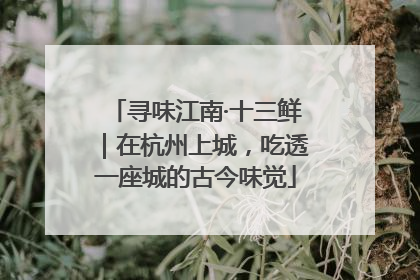寻味江南·十三鲜｜在杭州上城，吃透一座城的古今味觉
