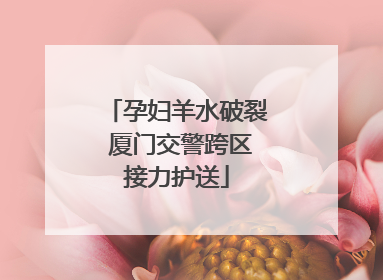 孕妇羊水破裂 厦门交警跨区接力护送
