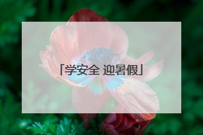 学安全 迎暑假