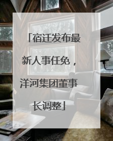 宿迁发布最新人事任免，洋河集团董事长调整
