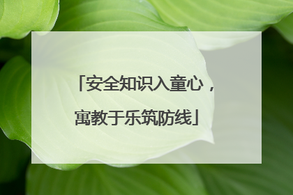 安全知识入童心，寓教于乐筑防线