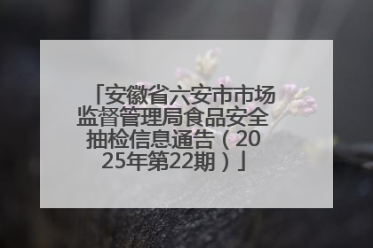 安徽省六安市市场监督管理局食品安全抽检信息通告（2025年第22期）