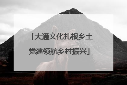 大通文化扎根乡土 党建领航乡村振兴