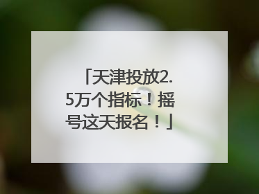 天津投放2.5万个指标！摇号这天报名！
