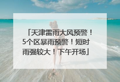 天津雷雨大风预警！5个区暴雨预警！短时雨强较大！下午开场