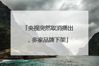 央视突然取消播出，多家品牌下架