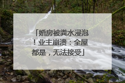 婚房被粪水浸泡！业主崩溃：全屋都是，无法接受