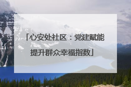 心安处社区：党建赋能 提升群众幸福指数