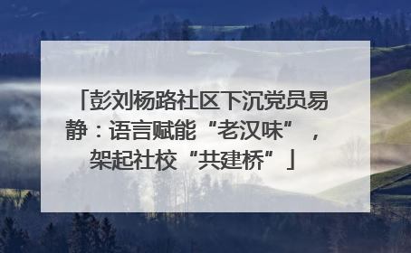 彭刘杨路社区下沉党员易静：语言赋能“老汉味”，架起社校“共建桥”