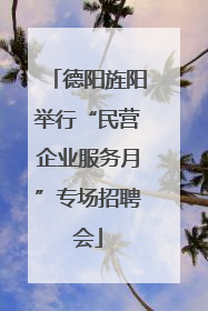 德阳旌阳举行“民营企业服务月”专场招聘会
