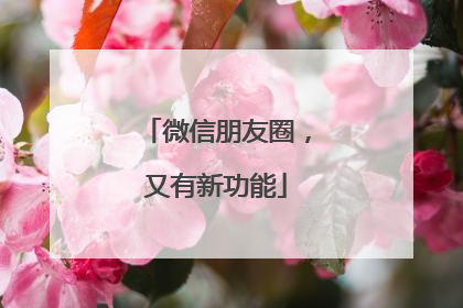 微信朋友圈，又有新功能