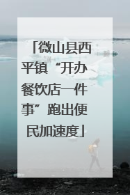 微山县西平镇“开办餐饮店一件事”跑出便民加速度
