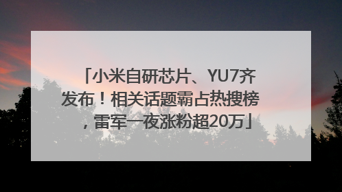 小米自研芯片、YU7齐发布！相关话题霸占热搜榜，雷军一夜涨粉超20万