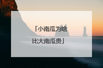 小南瓜为啥比大南瓜贵