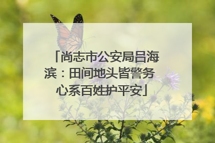 尚志市公安局吕海滨：田间地头皆警务 心系百姓护平安