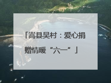 嵩县吴村：爱心捐赠情暖“六一”