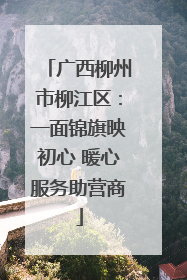 广西柳州市柳江区：一面锦旗映初心 暖心服务助营商