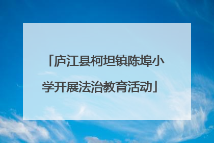 庐江县柯坦镇陈埠小学开展法治教育活动