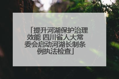 提升河湖保护治理效能 四川省人大常委会启动河湖长制条例执法检查