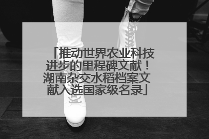 推动世界农业科技进步的里程碑文献！湖南杂交水稻档案文献入选国家级名录