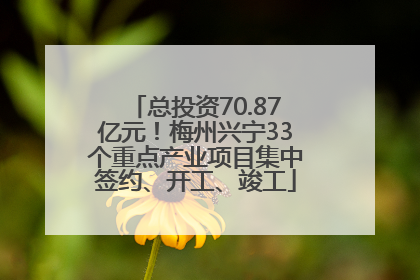 总投资70.87亿元！梅州兴宁33个重点产业项目集中签约、开工、竣工