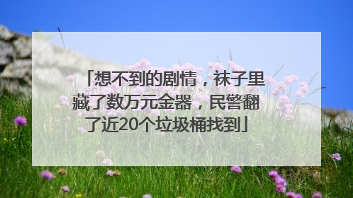 想不到的剧情，袜子里藏了数万元金器，民警翻了近20个垃圾桶找到
