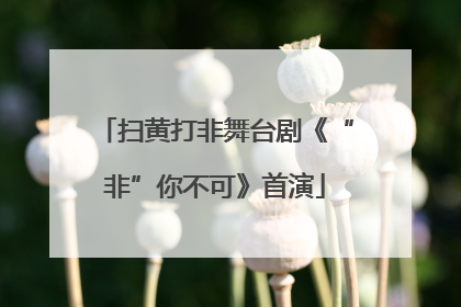 扫黄打非舞台剧《“非”你不可》首演