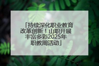 持续深化职业教育改革创新！山职开展丰富多彩2025年职教周活动